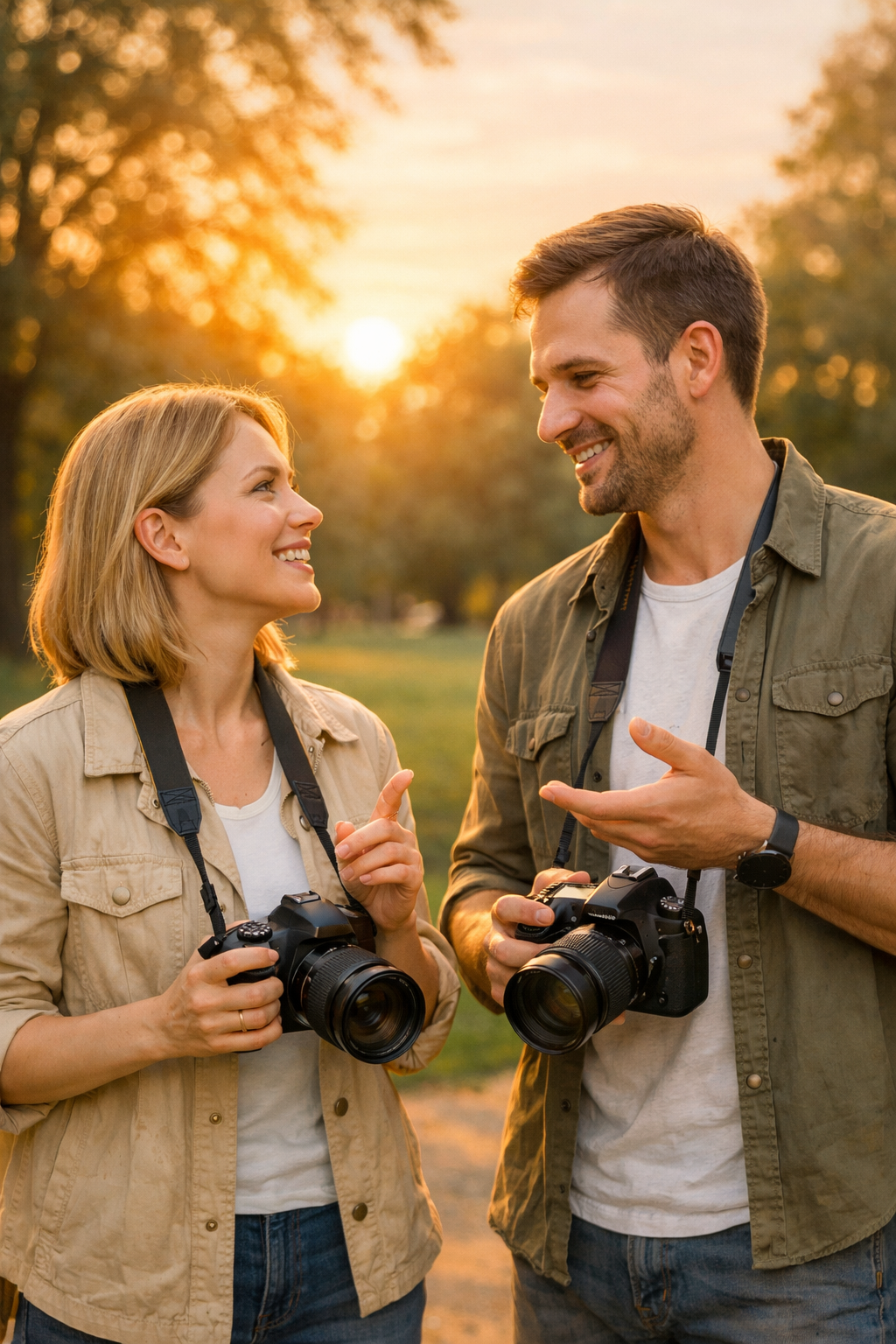 Uczestniczka kursu fotografii podczas sesji z aparatem